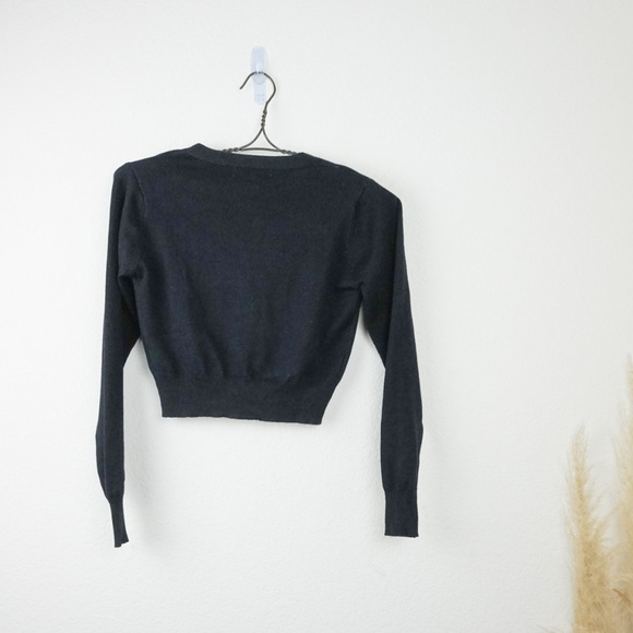 Grace Karin cropped black button cardigan - Picture 3 of 6